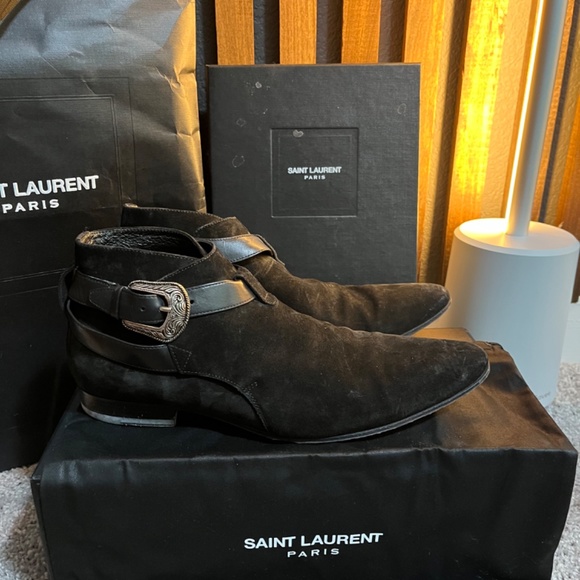 Saint Laurent suede ankle boots